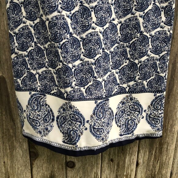 Lulu’s Taj Mahal Tour Blue Paisley Open Back Shift Dress Small - Picture 6 of 13